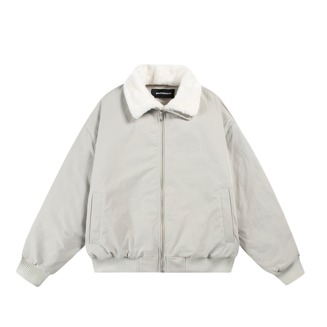 Herren Boxy Bomberjacke mit Teddykragen und geripptem Saum Shop Nory