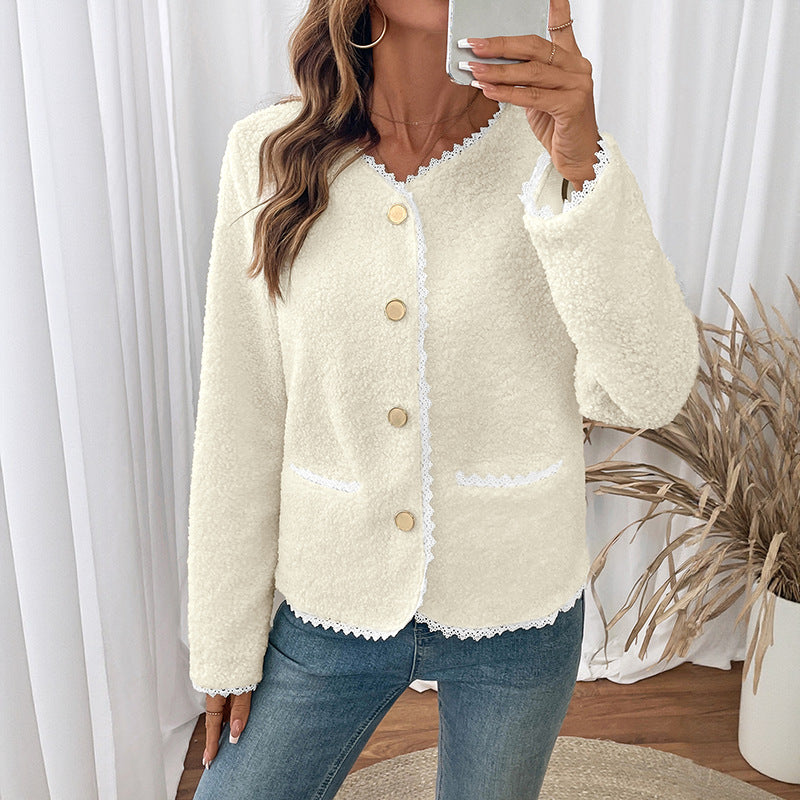 Damen Eleganter Cardigan mit Spitzenverzierungen Shop Nory