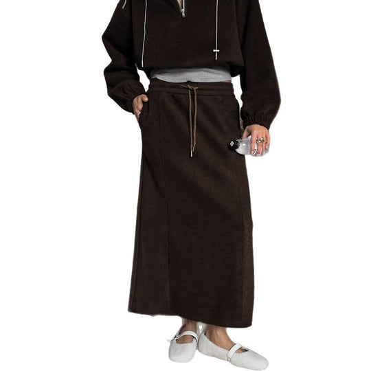 Damen Maxirock aus Sweat mit Tunnelzug und Eingrifftaschen Shop Nory
