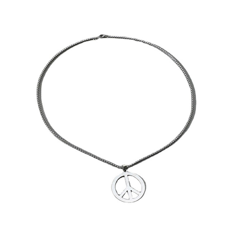 Damen Halskette mit einzigartigem Peace-Anhänger aus hochwertigem Edelstahl Shop Nory