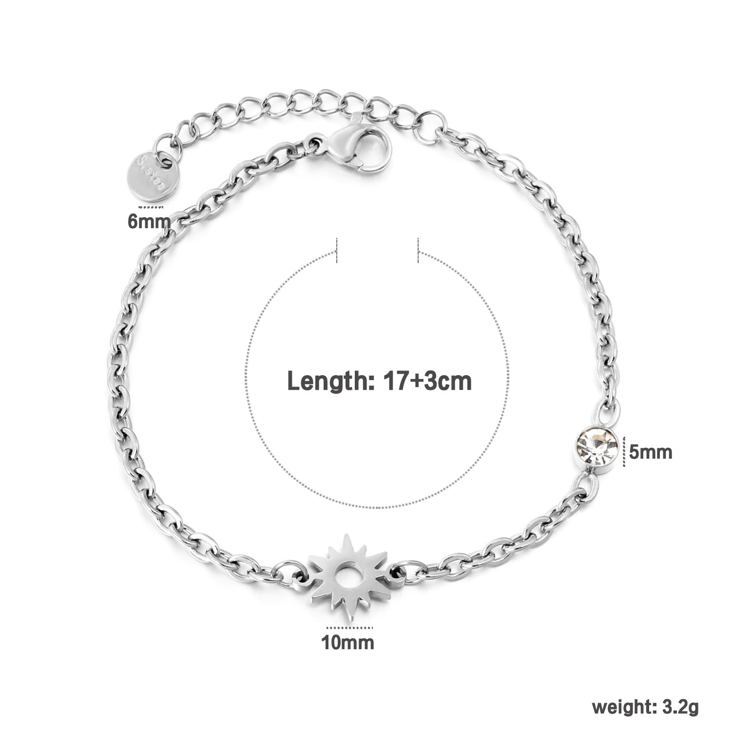 Damen Armband mit funkelndem Sternenanhänger und verstellbarem Design Shop Nory
