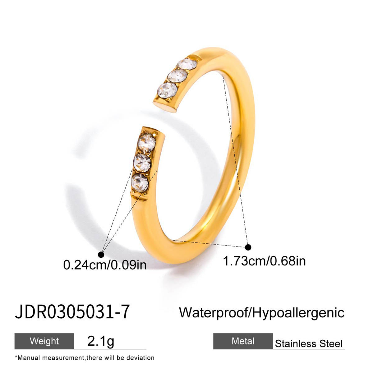 Damen Offener Ring mit funkelnden Zirkonia-Akzenten Shop Nory