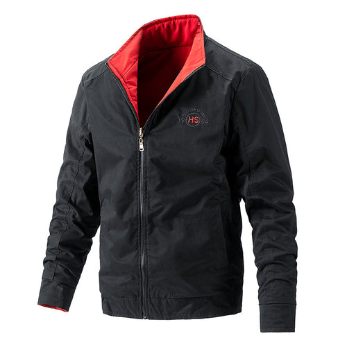 Herren Leichte wasserabweisende Zip-Jacke mit Stehkragen und kontrastiertem Futter Shop Nory