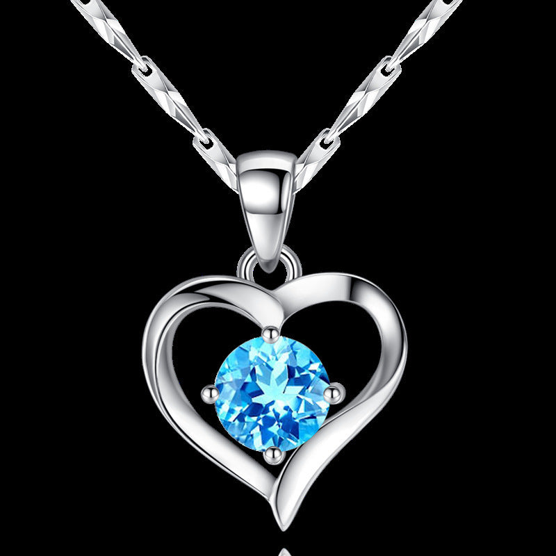 Damen Halskette mit herzförmigem Anhänger und funkelndem Zirkon Shop Nory