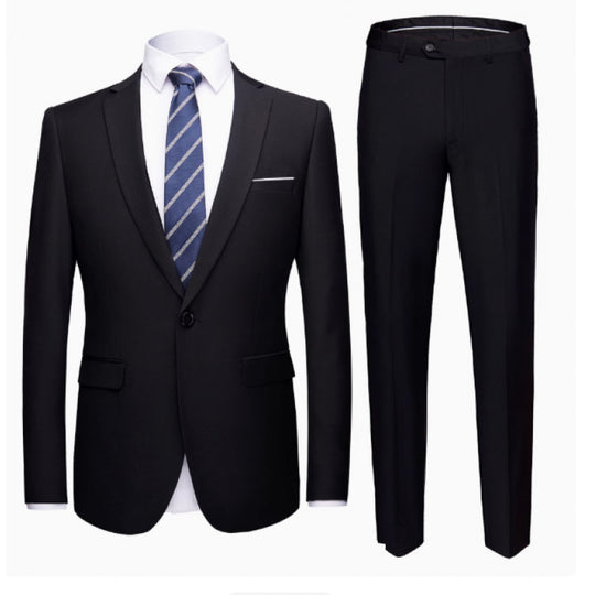 Herren Zweiteiliger Slim-Fit Anzug mit Ein-Knopf-Sakko und schmaler Anzughose Shop Nory