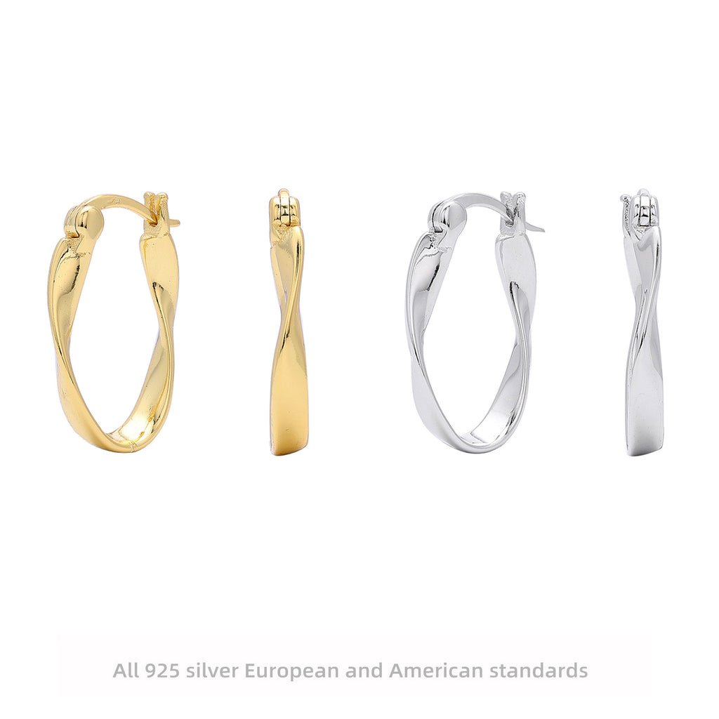 Damen Ohrhänger mit elegantem geschwungenem Design aus hochwertigem 925 Sterling Silber Shop Nory