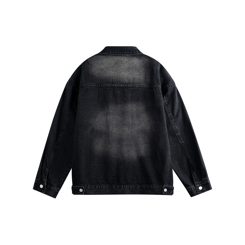 Herren Oversize-Jeansjacke mit Used-Waschung, aufgesetzten Brusttaschen und Knopfverschluss Shop Nory