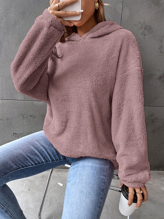 Damen kuscheliger Hoodie aus hochwertigem Plüsch