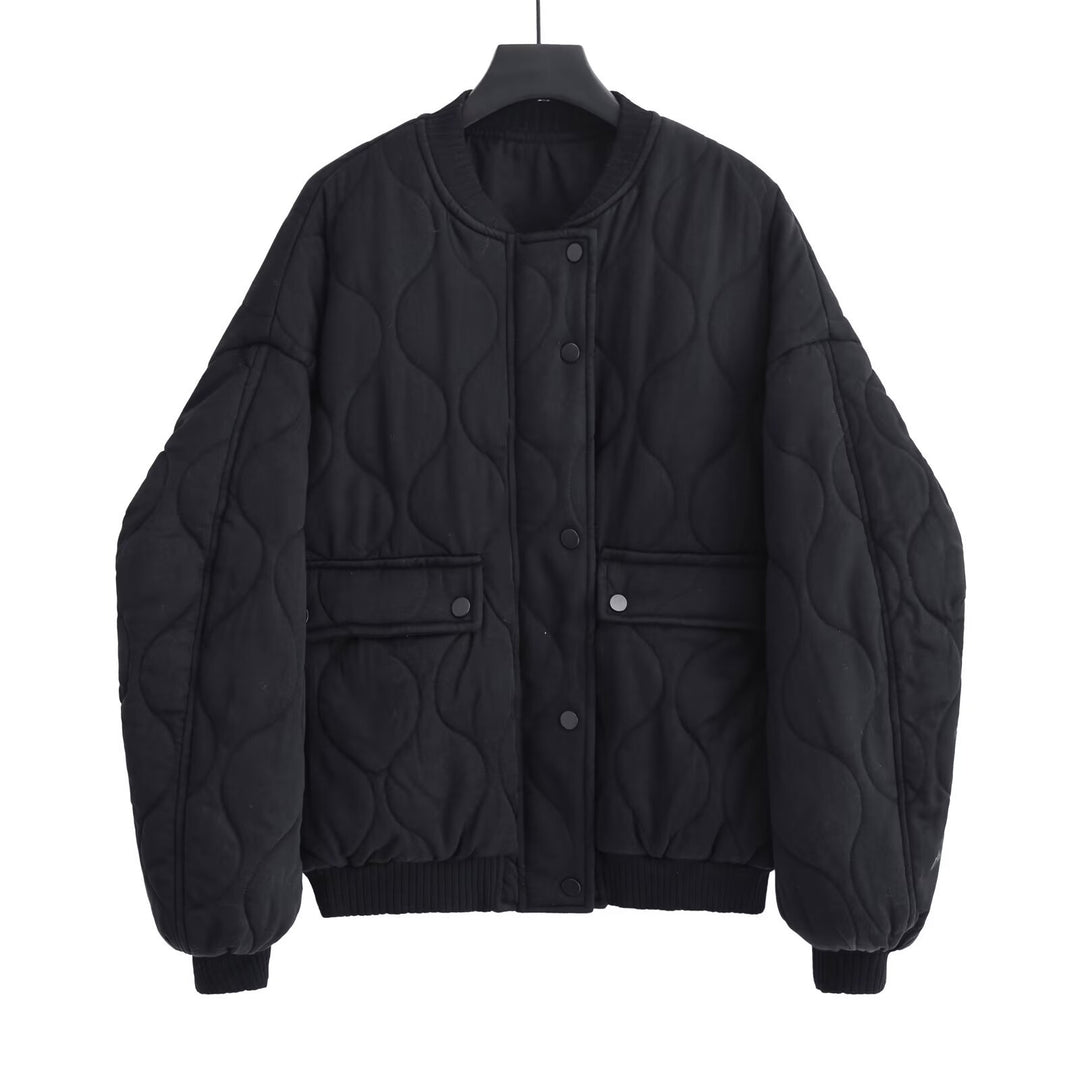 Damen Stepp-Bomberjacke mit organischer Steppung und Druckknopffront Shop Nory