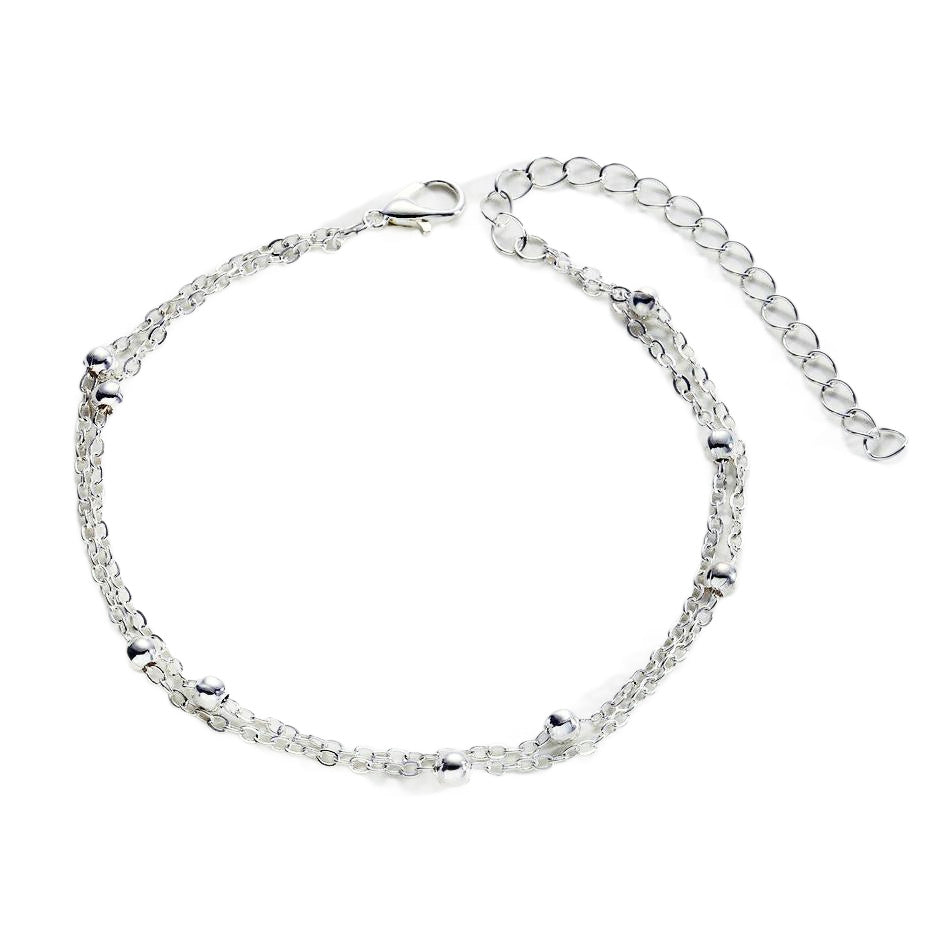 Damenarmband mit modischem Doppelketten-Design und eleganten Metallakzenten Shop Nory