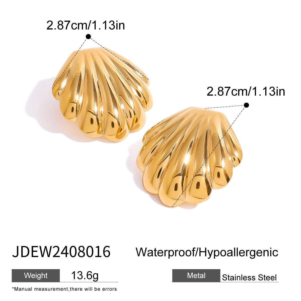 Damen Ohrhänger mit elegantem, geschwungenem Design aus hypoallergenem Edelstahl Shop Nory