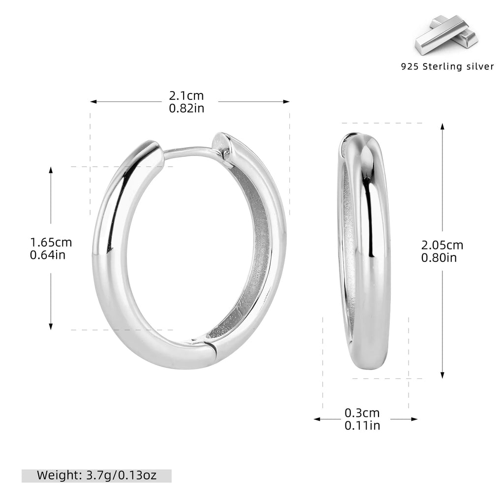 Damen Creolen in elegantem, modernem Design aus hochwertigem 925 Sterling Silber Shop Nory