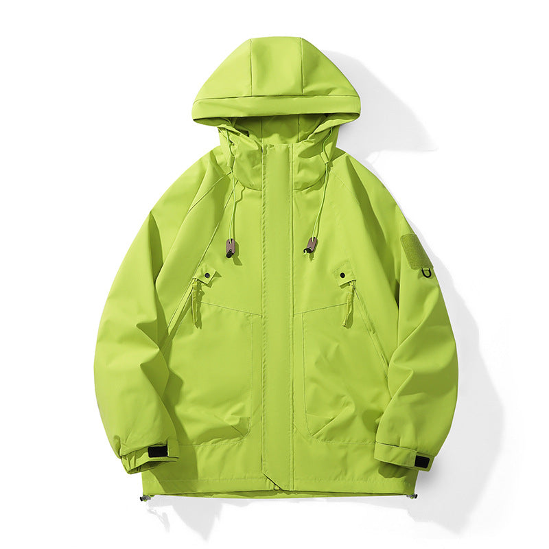 Damen technische Outdoor-Jacke mit verstellbarem Kapuzendesign und praktischen Taschen