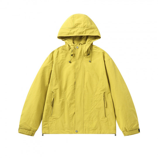 Unisex Kurz geschnittene Kapuzenjacke im technischen Outdoor‑Style mit Kordelzug, verdeckter Frontleiste und verstellbaren Bündchen Shop Nory