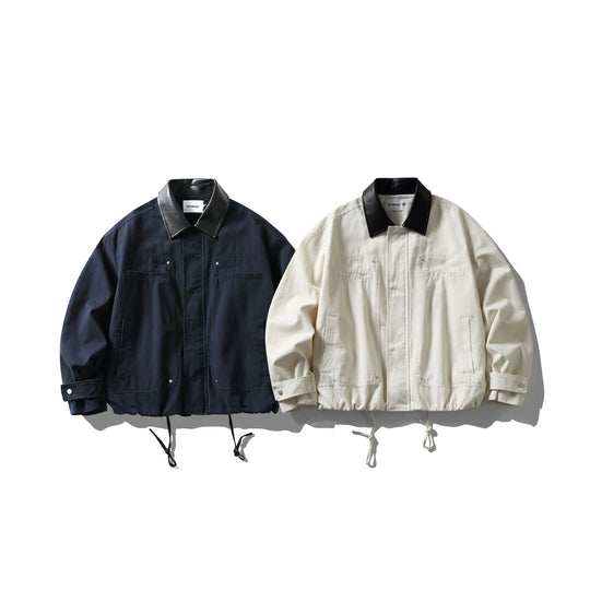 Herren Fieldjacke im Boxy‑Cut mit Lederkragen und Kordelzug Shop Nory