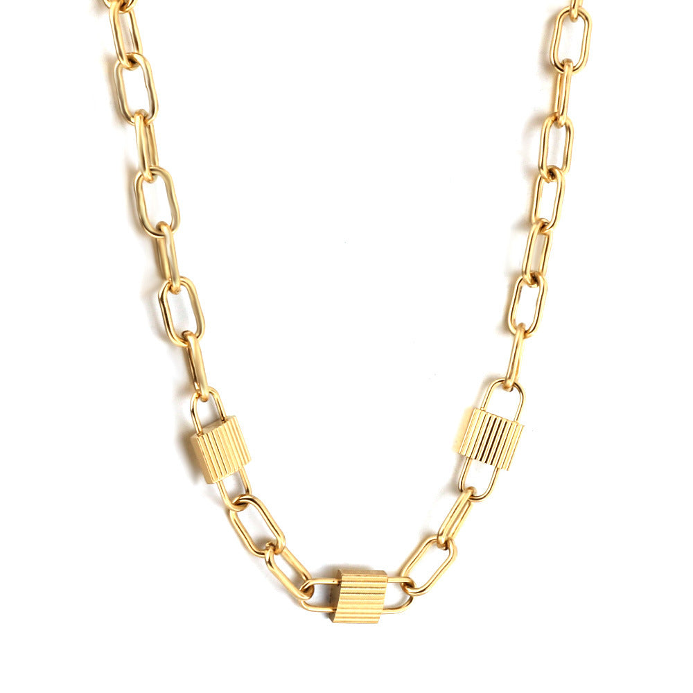 Damen elegante Halskette aus hochwertigem Edelstahl mit goldplattierter Oberfläche Shop Nory