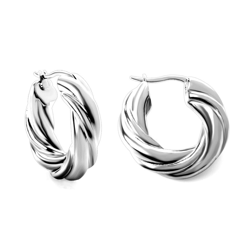 Damen Hängende Creolen mit elegantem Wellendesign Shop Nory