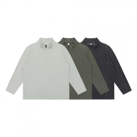 Unisex Texturierter Half‑Zip‑Strickpullover im Boxy‑Schnitt mit Stehkragen Shop Nory