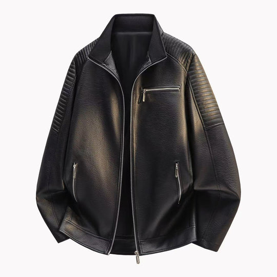 Herren Elegante Lederjacke mit Reißverschlüssen Shop Nory