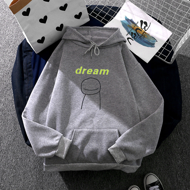 Unisex nan Oversize-Kapuzenpullover mit minimalistischem Smiley-Print, weichem Fleece-Innenfutter und praktischer Kängurutasche Shop Nory