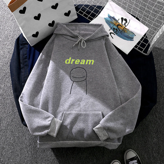 Unisex nan Oversize-Kapuzenpullover mit minimalistischem Smiley-Print, weichem Fleece-Innenfutter und praktischer Kängurutasche Shop Nory