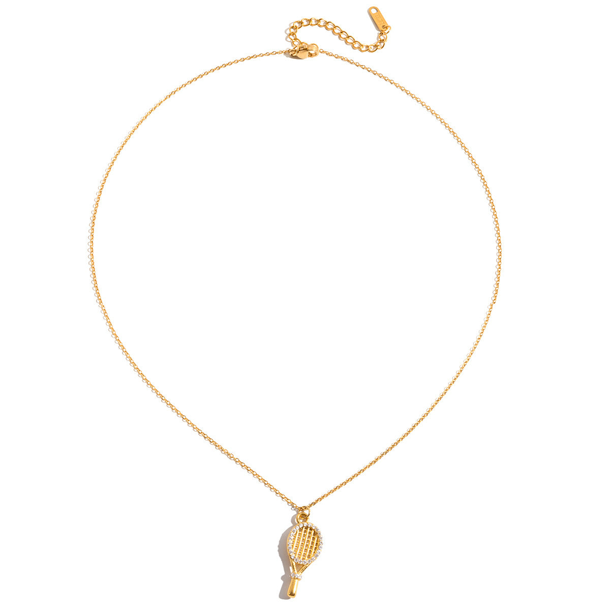 Damen Halskette mit Tennis-Schläger-Anhänger und funkelnden Kristall-Akzenten Shop Nory
