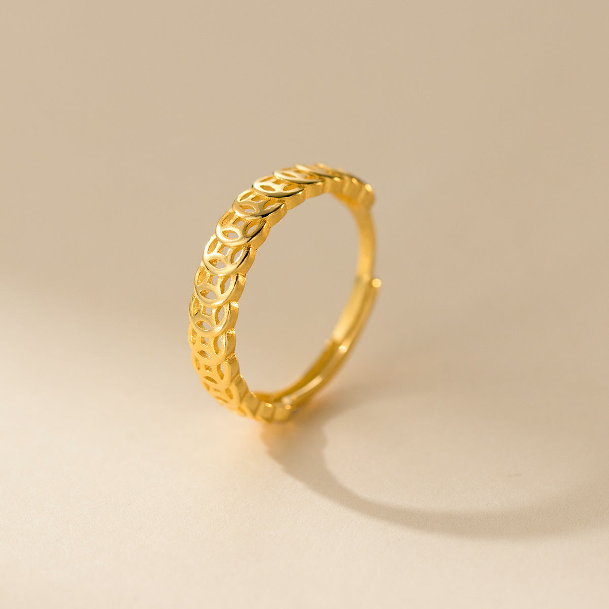 Damen eleganter filigraner Ring mit strukturiertem Muster Shop Nory