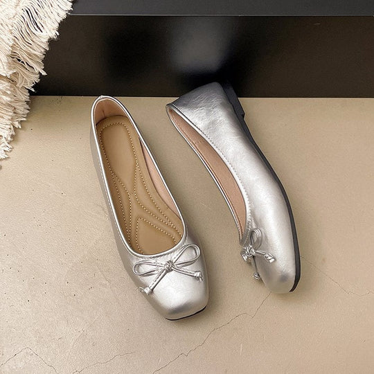 Damen Ballerinas mit zartem Schleifenakzent und gepolsterter Innensohle