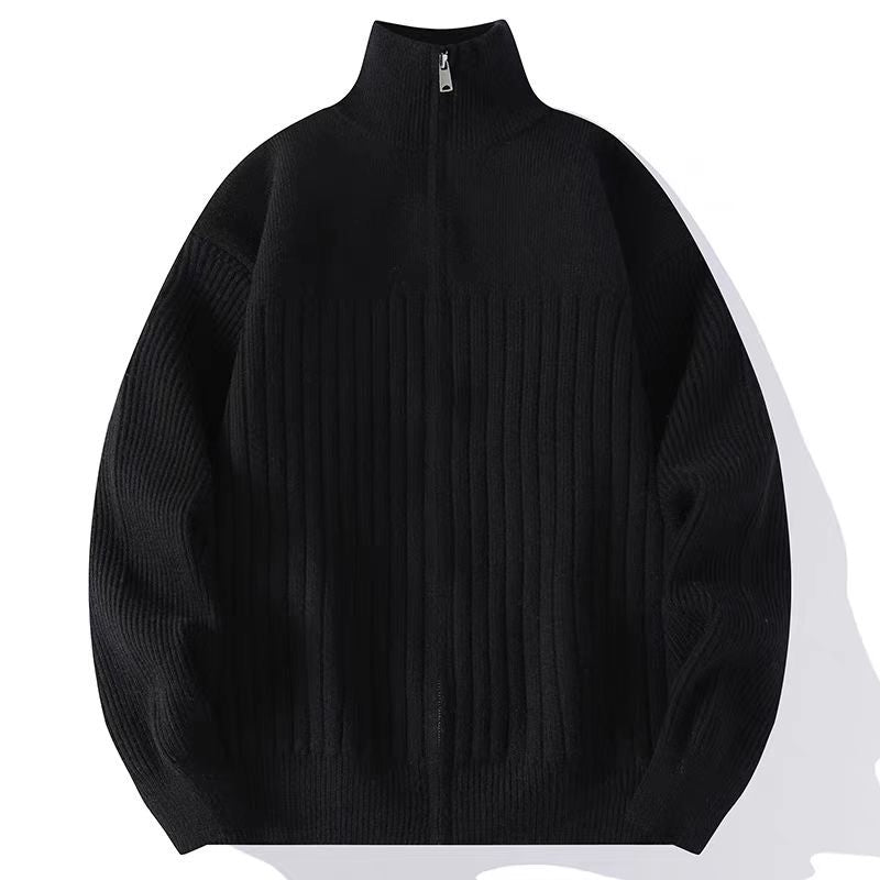 Herren Strukturierter Strickpullover mit halbem Reißverschluss und Rippenstruktur Shop Nory