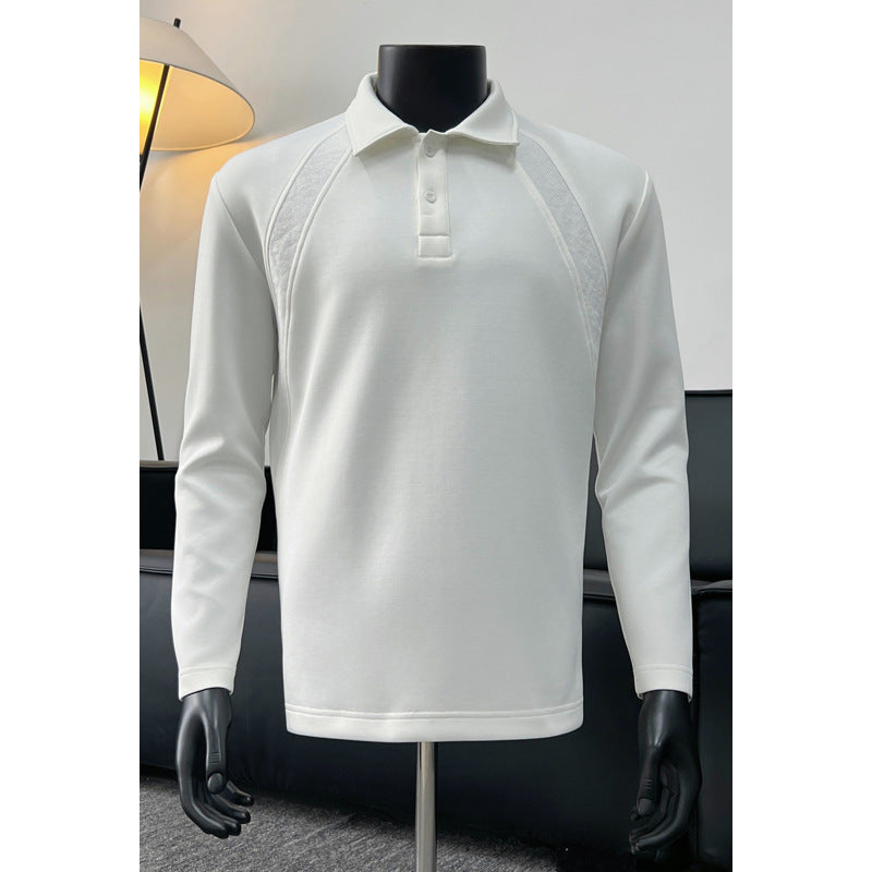 Herren Sportliches Langarm Polo-Shirt Shop Nory