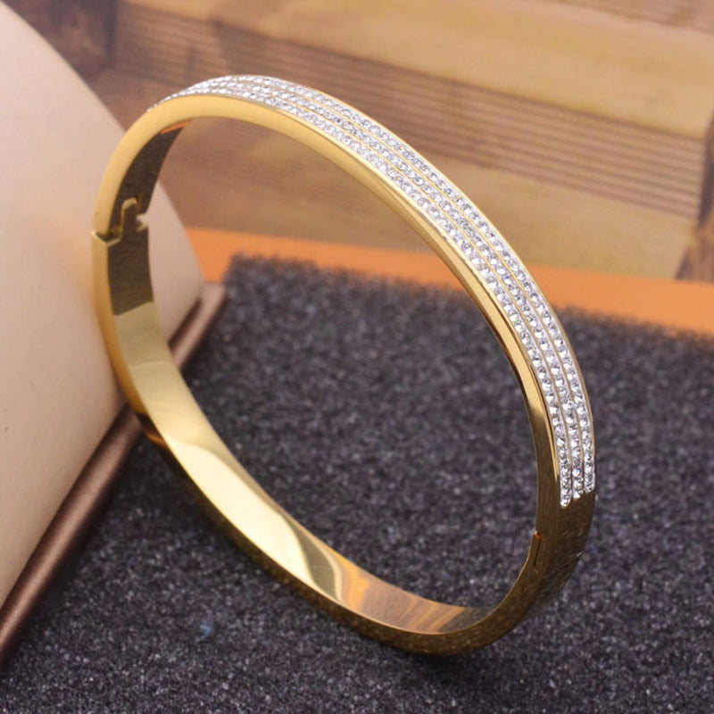 Damen Kristallbesetztes Gold Armband Shop Nory