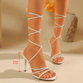 Damen elegante High Heels mit kunstvollen Kreuzriemen
