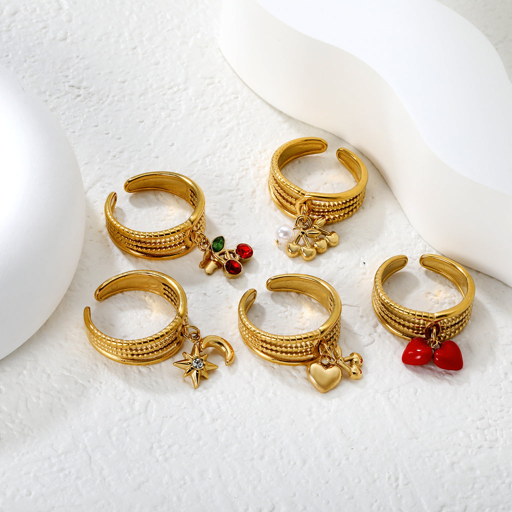 Damen Ring mit bunten Kristall-Akzenten und geschwungenem Design Shop Nory