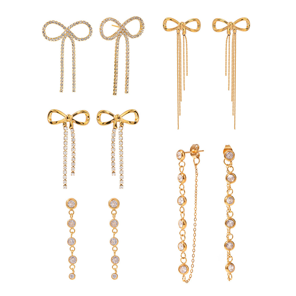 Damen Ohrhänger mit elegantem Schleifen-Design aus hypoallergenem Edelstahl Shop Nory
