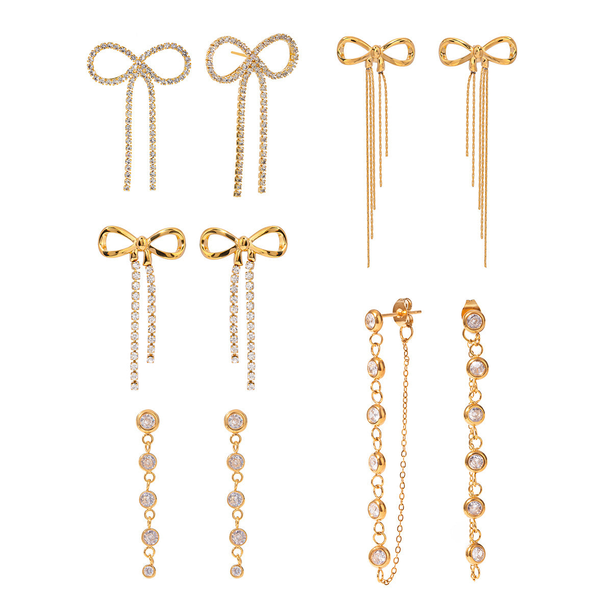 Damen Ohrhänger mit elegantem Schleifen-Design aus hypoallergenem Edelstahl Shop Nory