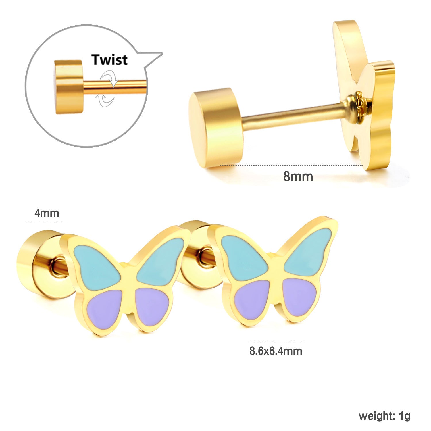 Damen Ohrstecker im kreativen Tortendesign Shop Nory