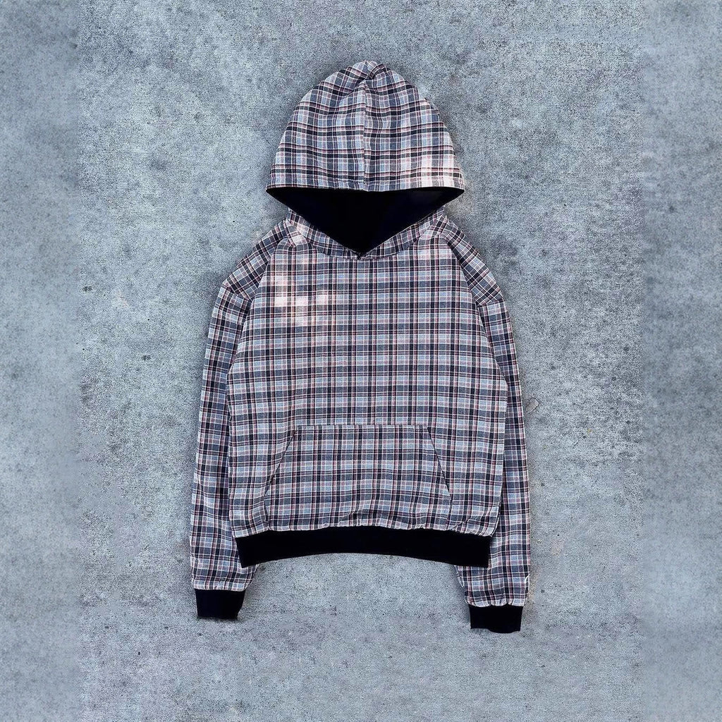 Damen Kapuzenpullover mit modernem Karo-Futter