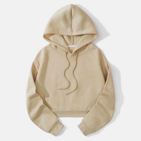 Damen nan cropped Kapuzenpullover mit weichem Fleece‑Innenfutter und elastischem Rippbund Shop Nory