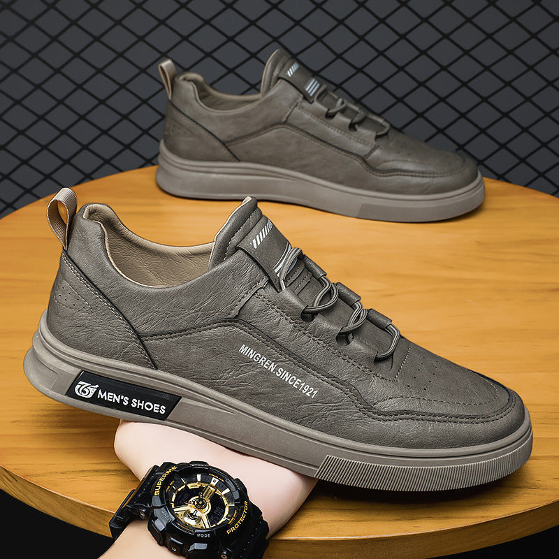 Herren elegante Low-Top Lederoptik City-Sneaker mit verstärkter Zehenkappe und gepolstertem Fersenkragen Shop Nory