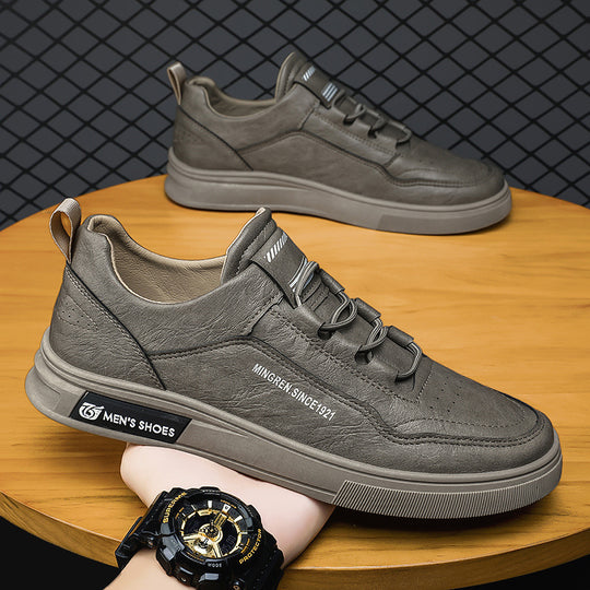 Herren elegante Low-Top Lederoptik City-Sneaker mit verstärkter Zehenkappe und gepolstertem Fersenkragen Shop Nory
