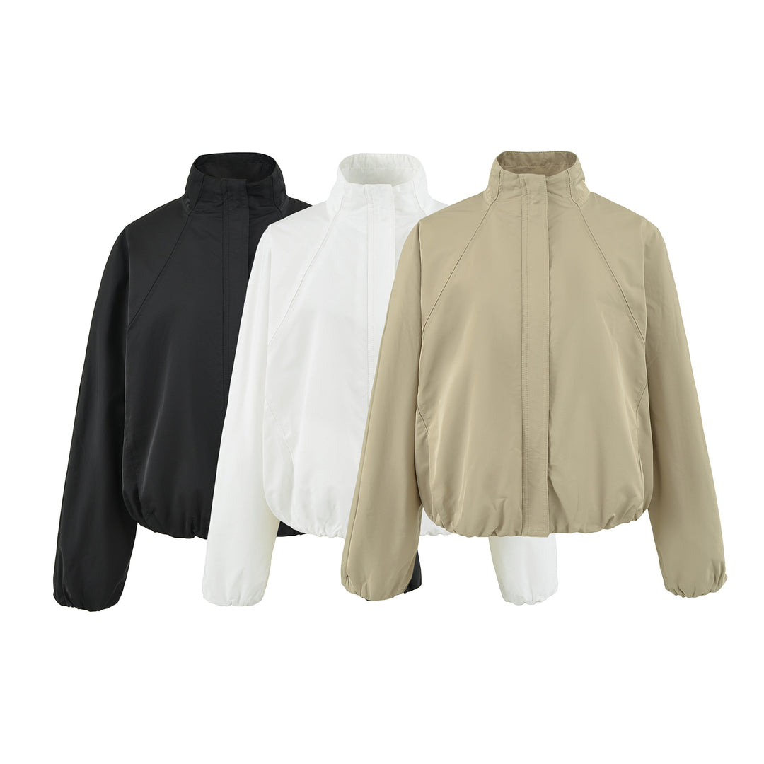 Damen Leichte Regen- und Windjacke mit Stehkragen, verdecktem Reißverschluss und elastischem Saum Shop Nory