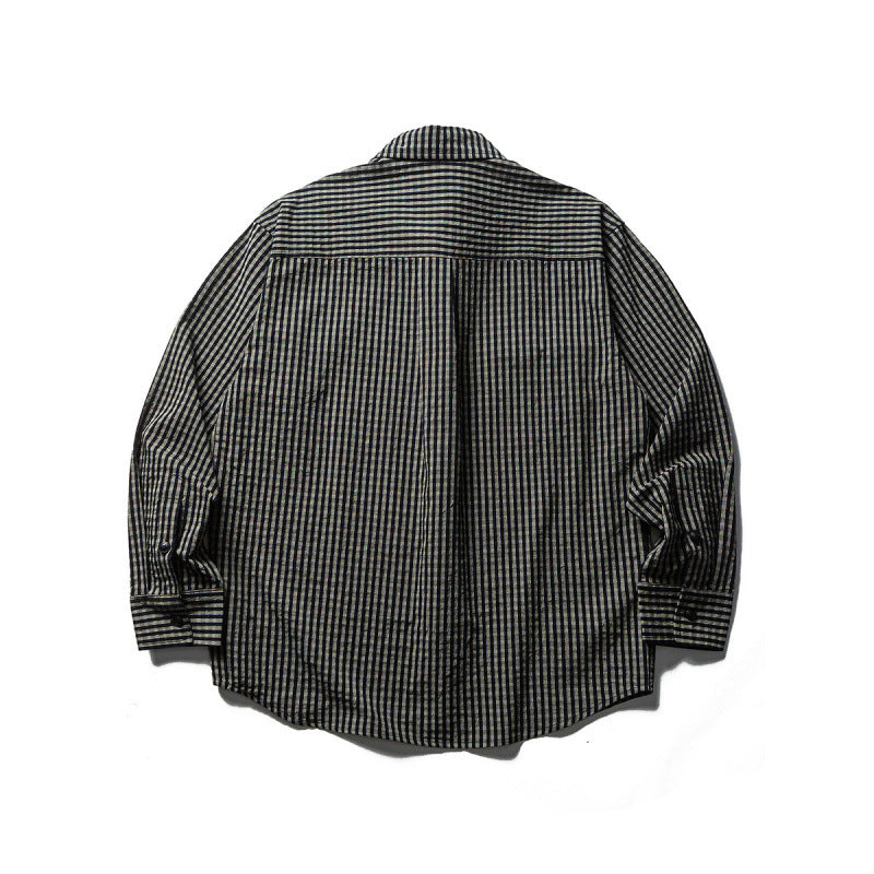 Herren Oversize-Karo-Hemd aus strukturierter Baumwollmischung mit Brusttaschen Shop Nory