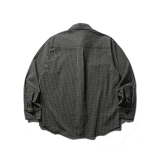 Herren Oversize-Karo-Hemd aus strukturierter Baumwollmischung mit Brusttaschen Shop Nory