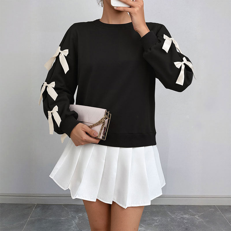 Damen Modischer Pullover mit Schleifchen Shop Nory