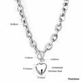 Damen Edelstahl Kette mit herzförmigem Anhänger und elegantem Toggleverschluss Shop Nory