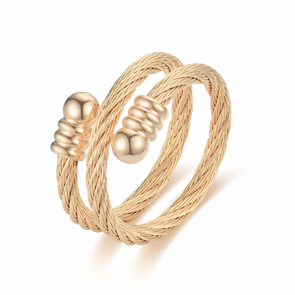 Damen Ring mit doppeltem Drahtdesign und stilvollen Akzenten Shop Nory