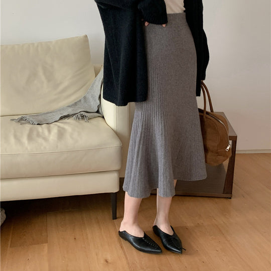 Damen Eleganter Plissee-Midirock Shop Nory
