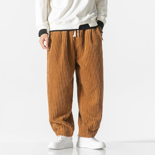 Herren Weit geschnittene Cord-Ballonhose mit Tunnelzugbund und breitem Rippenrelief Shop Nory