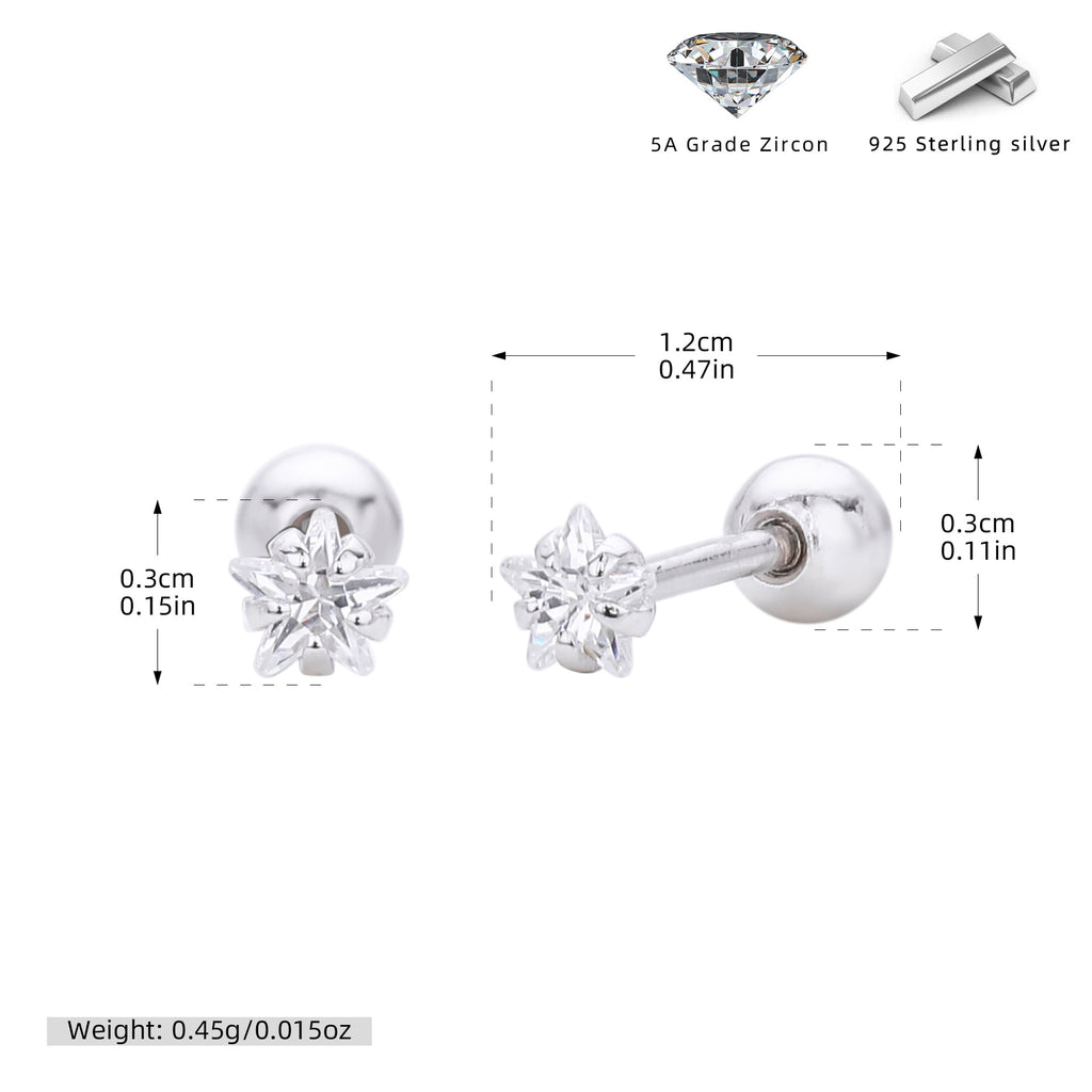 Damen Ohrstecker mit funkelndem Zirkon und hochwertiger 925er Sterling Silberfassung Shop Nory