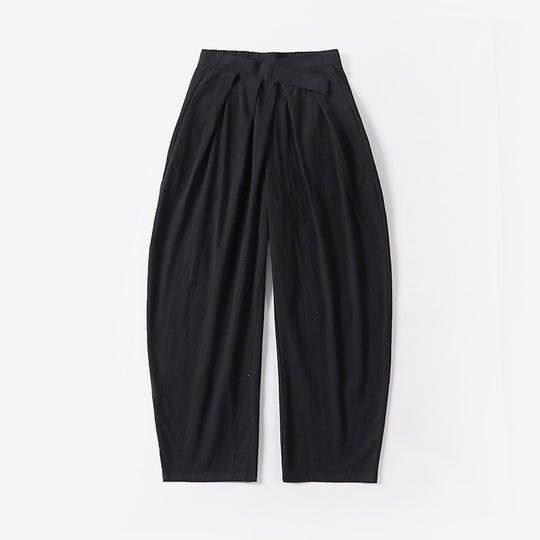 Damen Elegante Bundfalten-Hose mit ballonförmigem Bein und elastischem Taillenbund Shop Nory